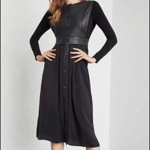 NWT BCBGMAXAZRIA Faux Leather Vest Midi Dress